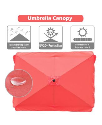 10x6ft Universal Replacement Umbrella Canopy with Tippet Top Cover Patio Beach