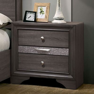 Contemporary Silver Nightstand with Hidden Jewelry Drawer