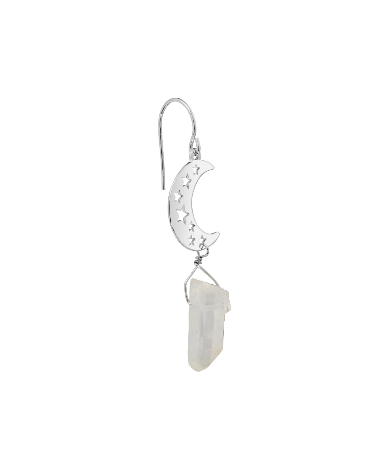 Macy's Aurora Borealis Or Mystic Quartz Silver Plated Half Moon Drop Earrings In Aurora Borealis