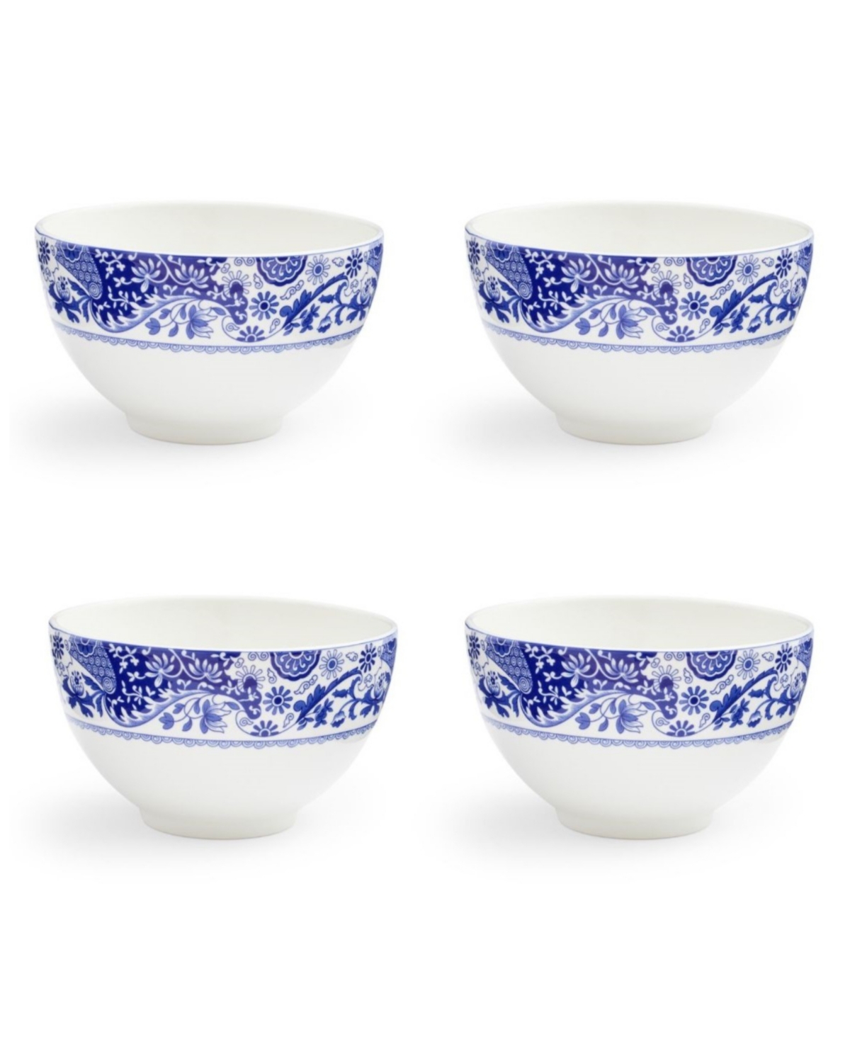 Blue Italian Brocato 6" Rice Bowl, Set of 4 - Blue