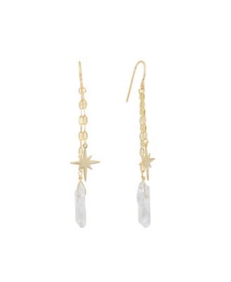 Aurora Borealis or Mystic Quartz Starburst Drop Earrings