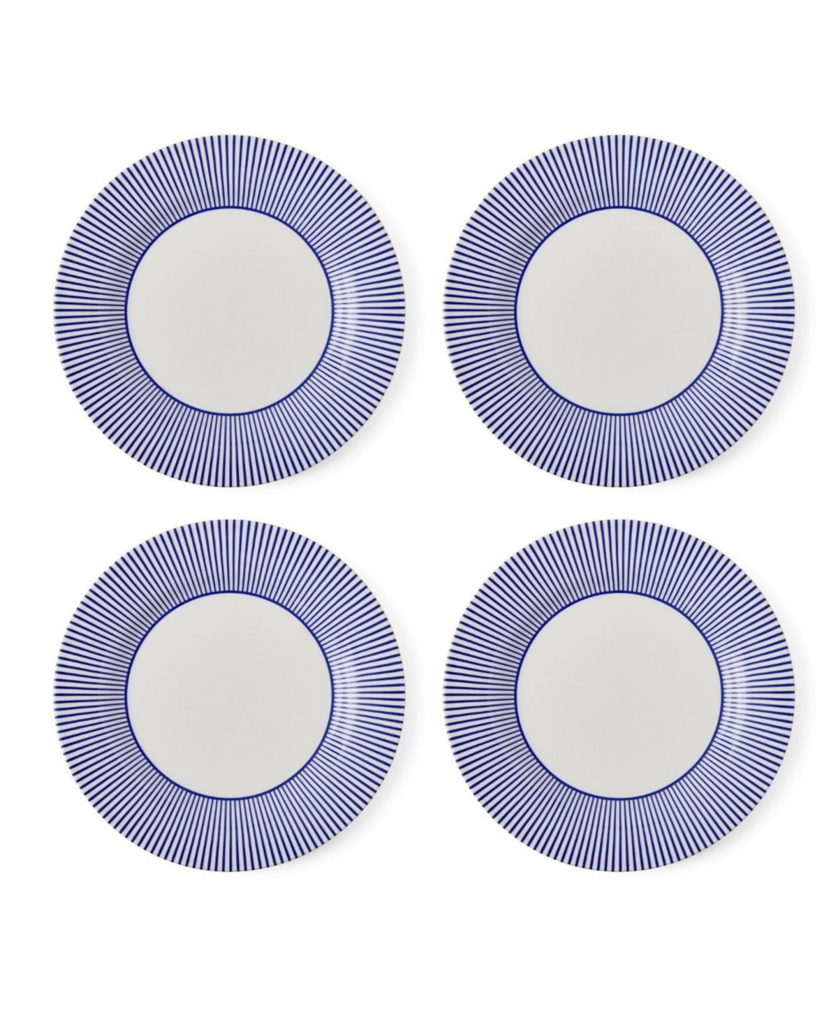 Blue Italian Steccato Dinner Plates, Set of 4 - Blue