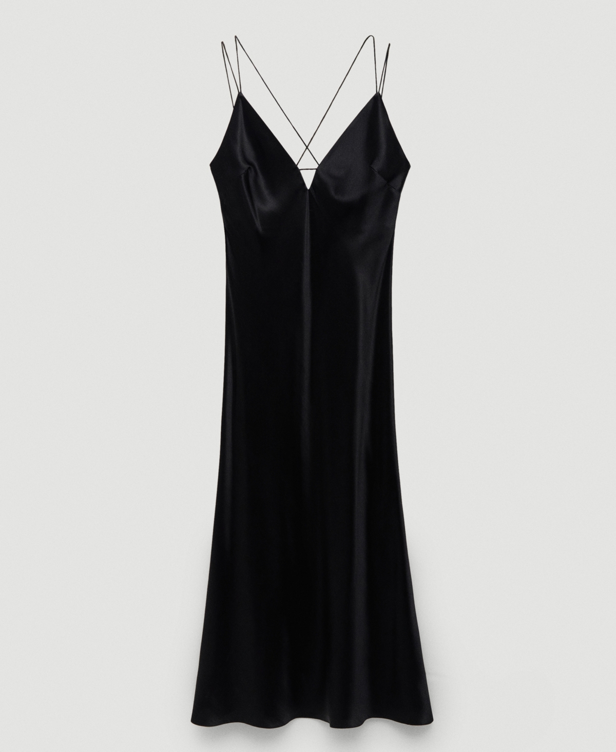 Shop Mango Women's Silk Lingerie Dress In Black