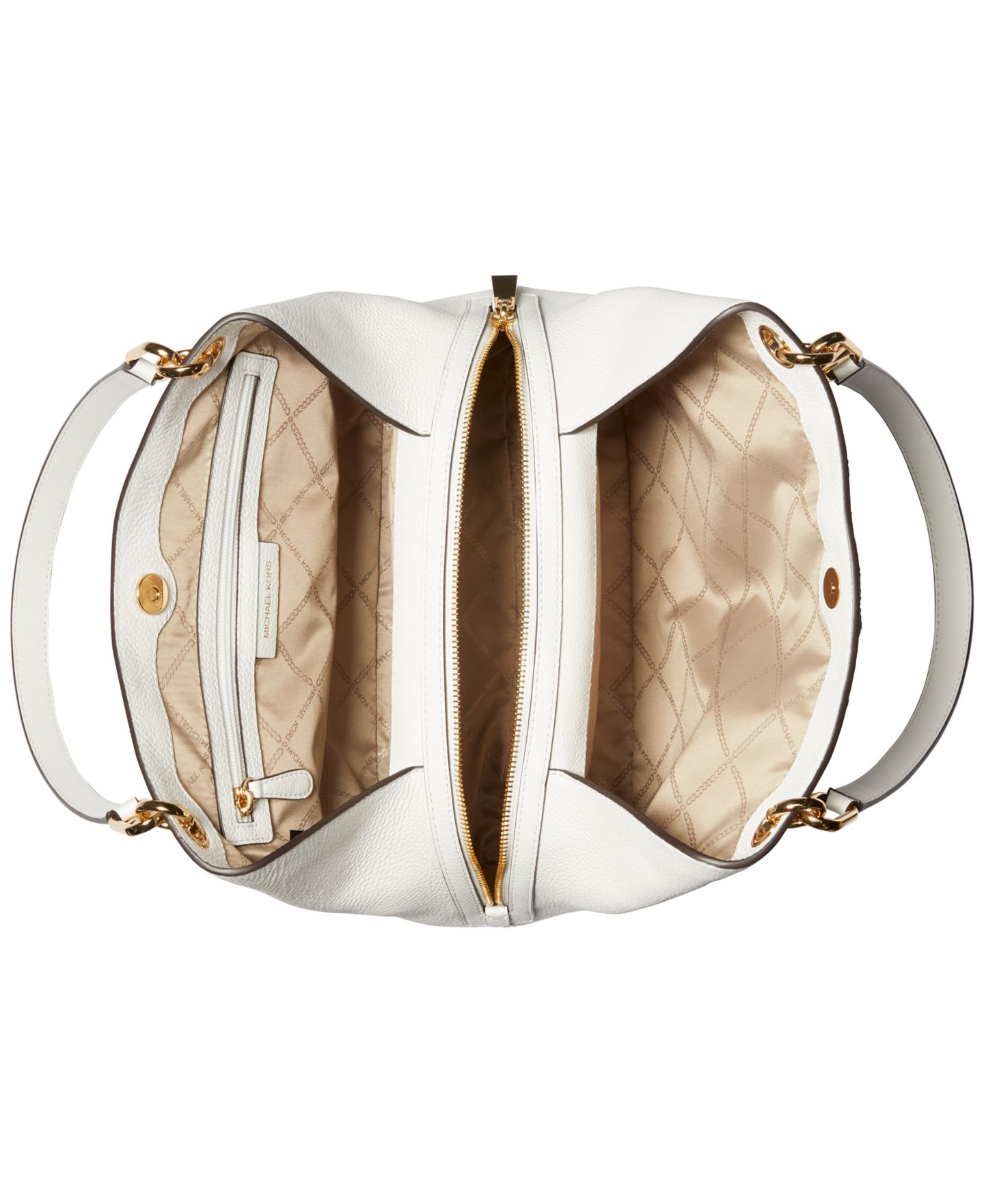 Женская сумка Michael Kors Kensington Large Leather Tote, цвет: Оптический — фото 2