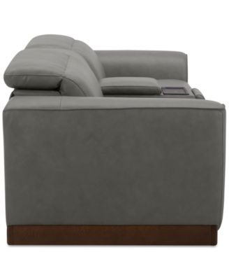 Lovro 3-Pc. Leather Sofa with 2 Power Motion Chairs & 1 Console