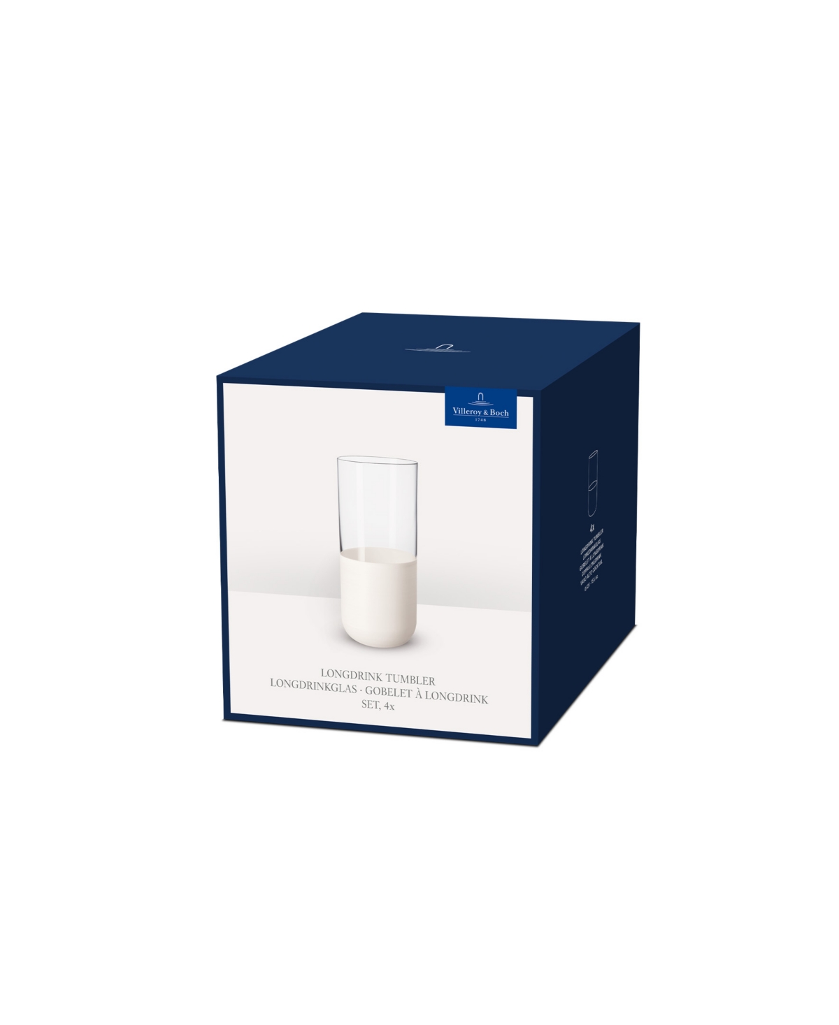 Villeroy & Boch Manufacture Rock Blanc Highball Glasses, Set Of 4 In White