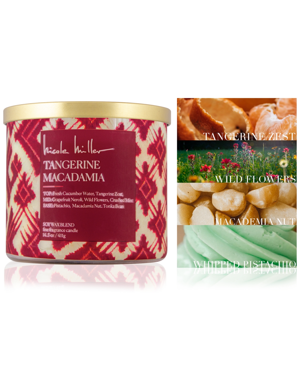 NICOLE MILLER TANGERINE & MACADAMIA CANDLE, 14.5 OZ. 