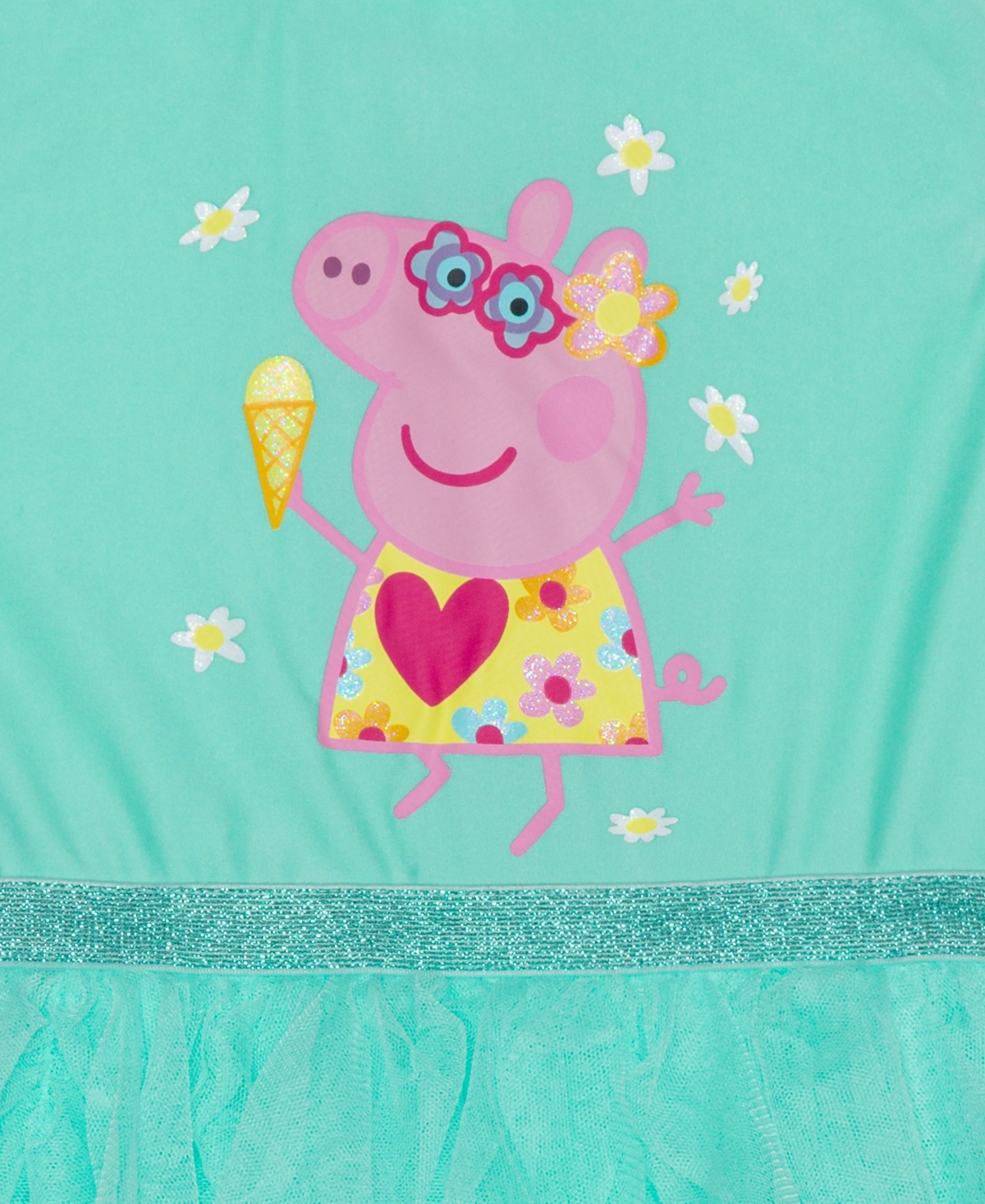 Shop Peppa Pig Toddler & Little Girls Ice Cream Sleeveless Tutu Dress In Aqua