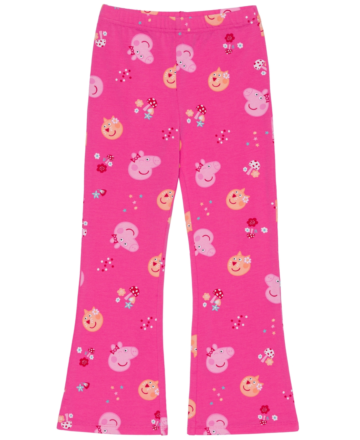 Shop Peppa Pig Toddler & Little Girls Short Sleeve Ruffle Top & Flared Legging, 2pc Set In Pink