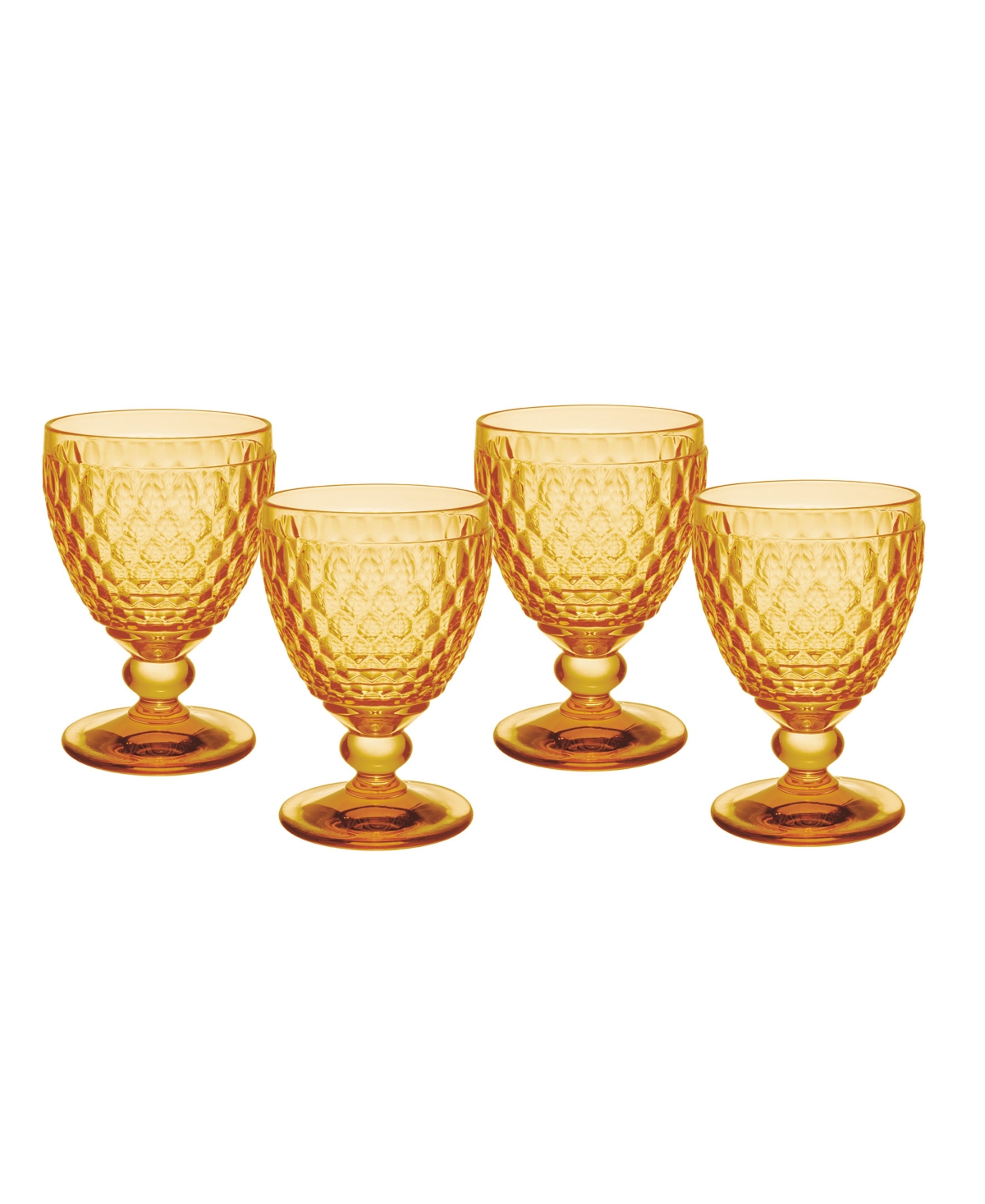 Villeroy & Boch Set Of 4 Boston Saffron Red Wine Glasses In Saffron