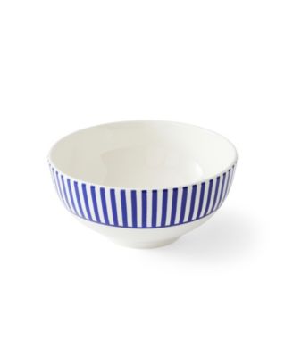 Blue Italian Steccato Rice Bowls, Set of 4