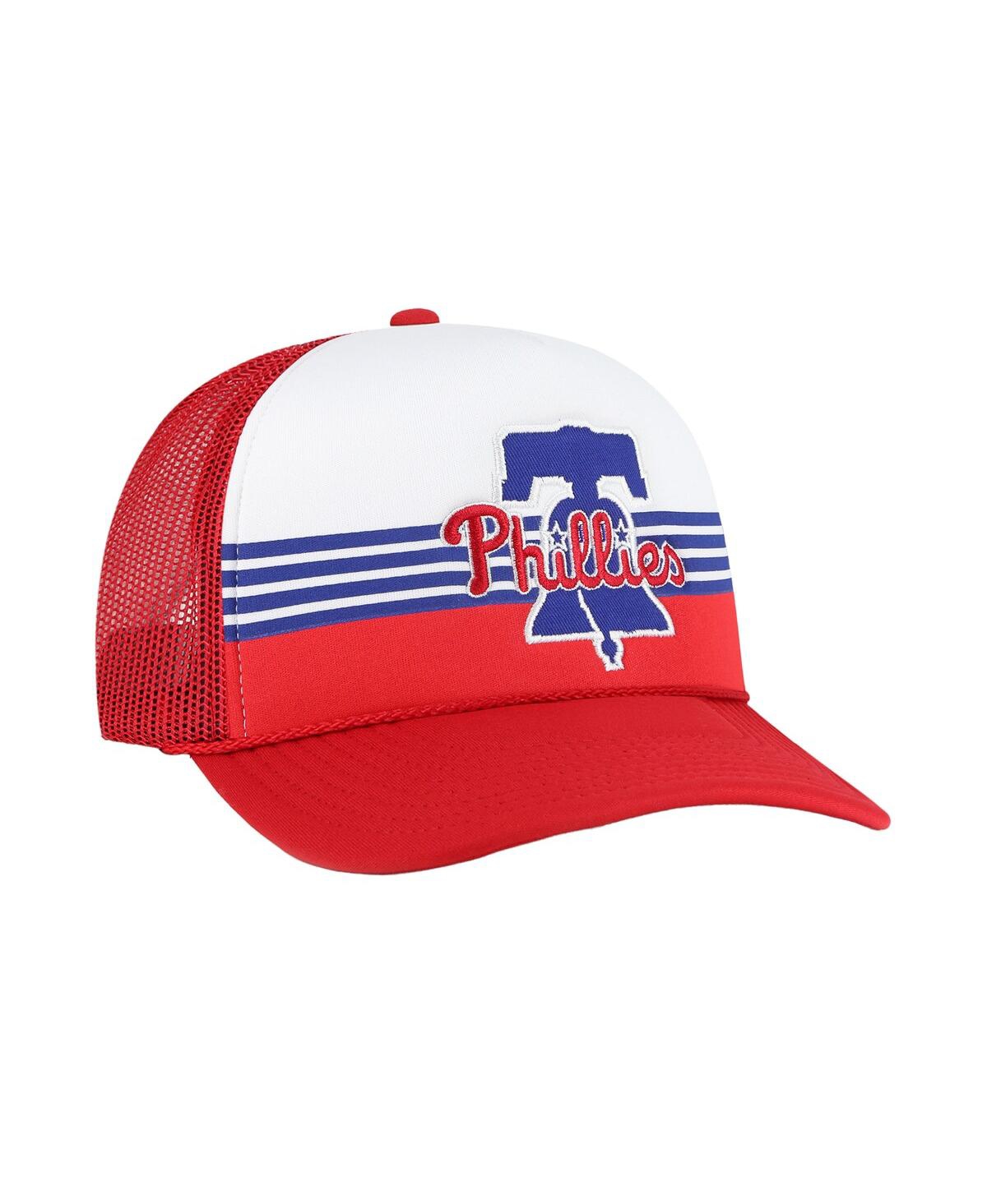 47 Brand Men's Red Philadelphia Phillies Lift Off Foam Front Mesh Trucker Adjustable Hat In Red