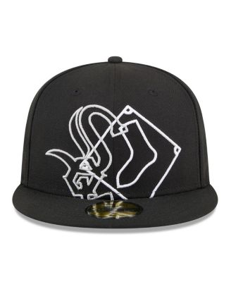 Men's Black Chicago White Sox Game Day Overlap 59FIFTY Fitted Hat