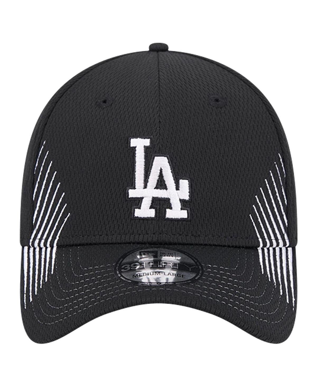 New Era Men'sLos Angeles Dodgers Active Dash Mark 39THIRTY Flex Hat - Black