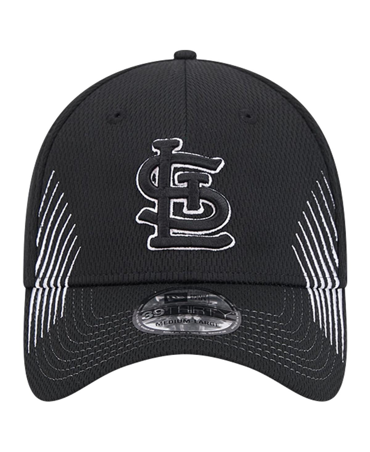 New Era Men'sSt. Louis Cardinals Active Dash Mark 39THIRTY Flex Hat - Black