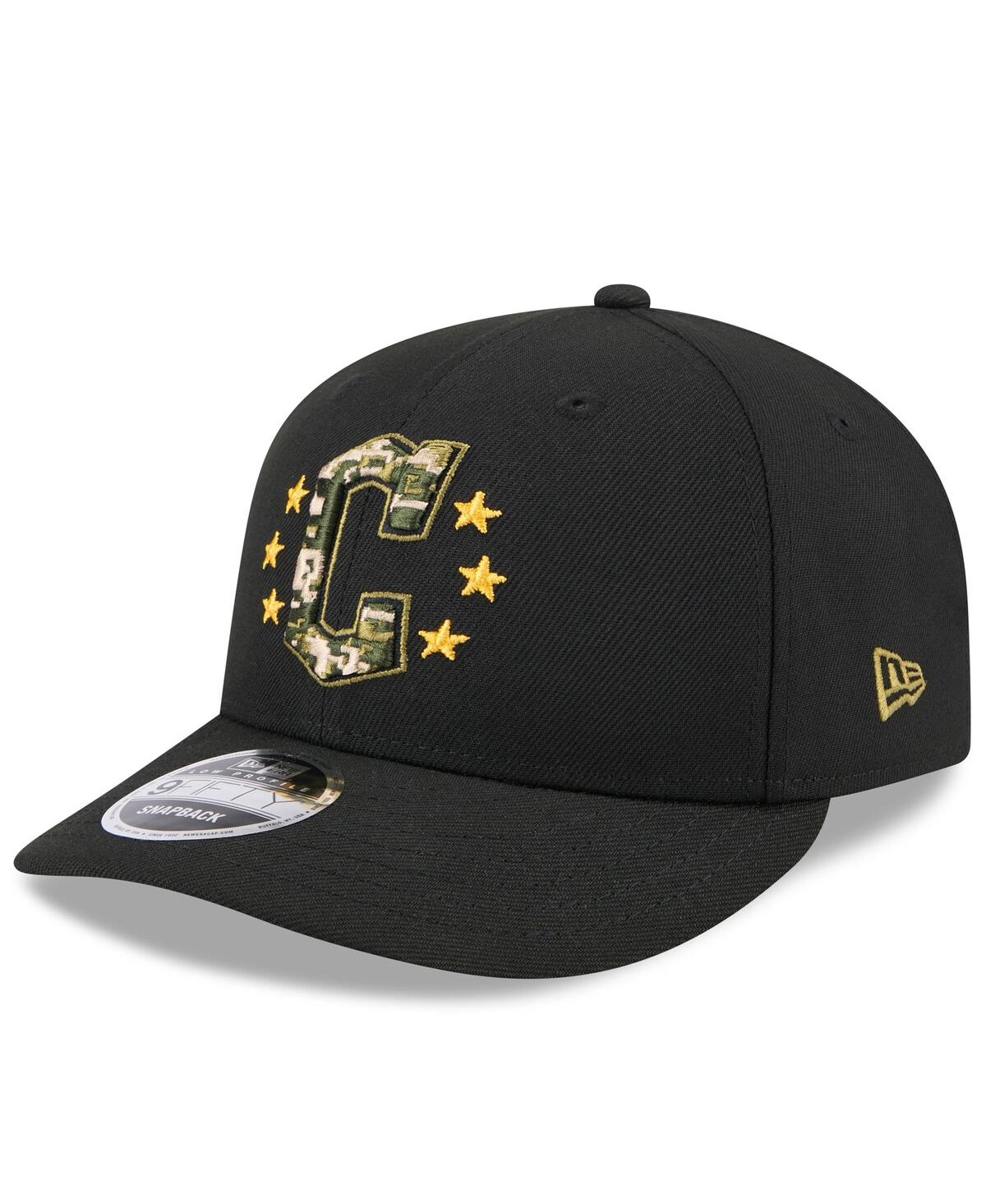 New Era Men'sCleveland Guardians 2024 Armed Forces Day Low Profile 9FIFTY Snapback Hat - Black