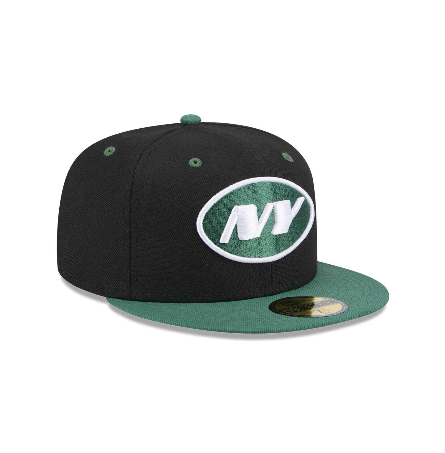 Мужская кепка New Era Black/Green New York Jets Flipside 2Tone 59FIFTY Fitted Hat — фото 4