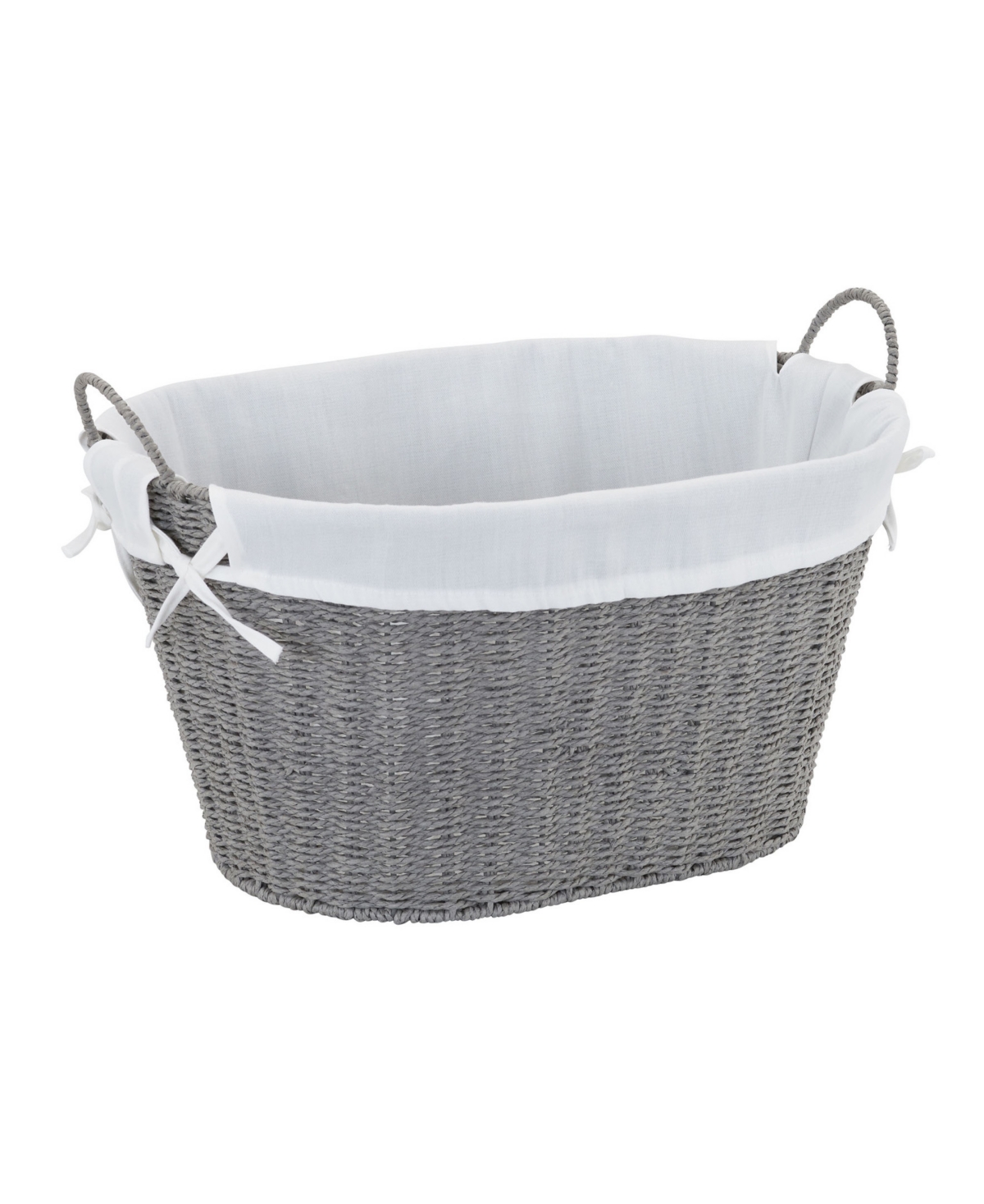Household Essentials Woven Laundry Basket With Handles And Liner In Gray