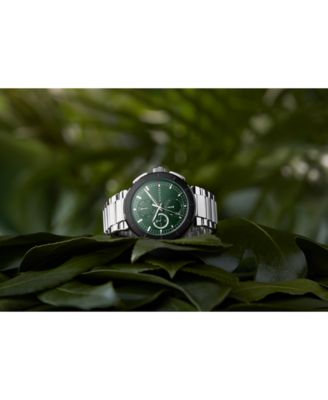 Men's Multifunction Silver-Tone Stainless Steel Watch 44mm