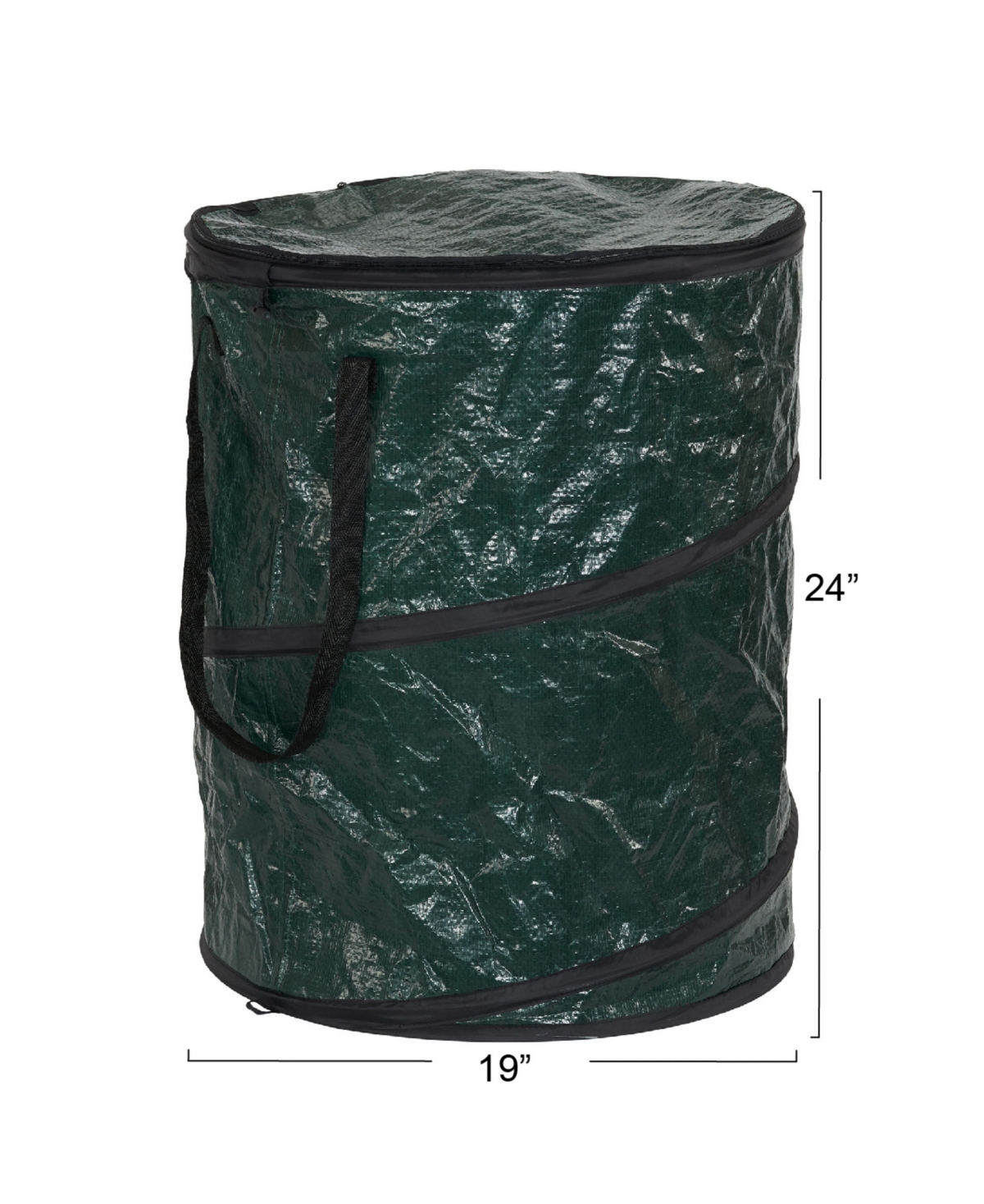 Household Essentials Pop Up Hamper 19" With Zippered Top In Green