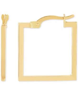 Macy's - Polished Square Geometrical Small Hoop Earrings in 14k Gold, 0.7"