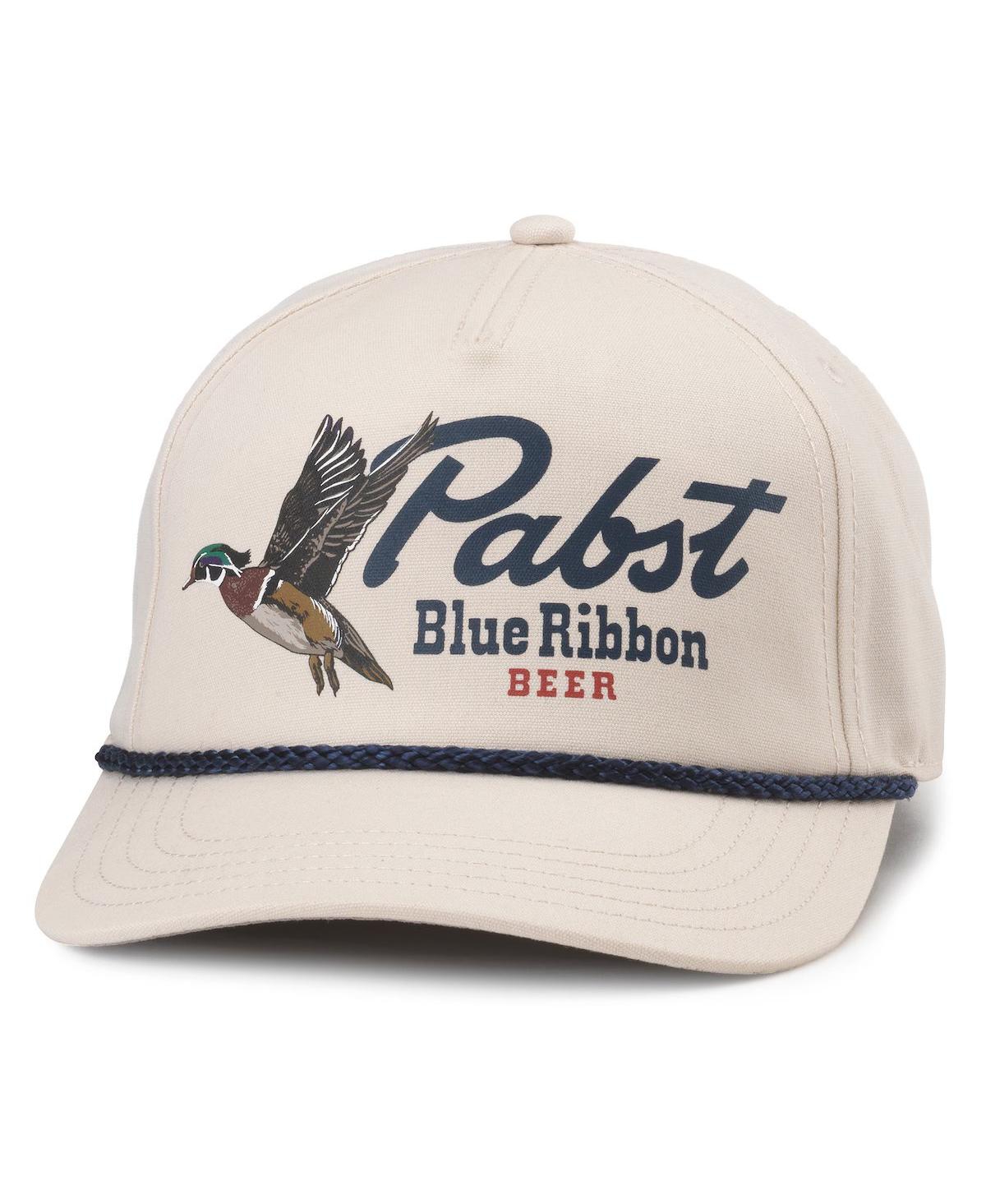 American Needle Men's Natural Pabst Blue Ribbon Canvas Cappy Adjustable Hat In Brown