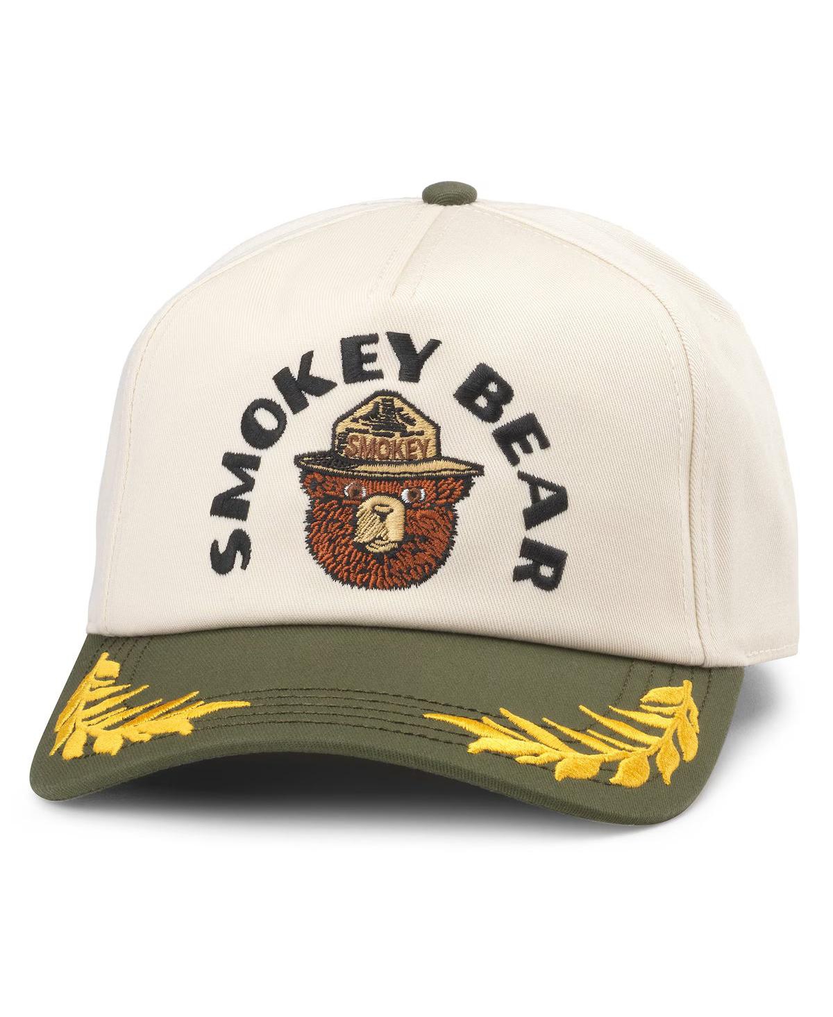 American Needle Men's Natural Smokey The Bear Club Captain Adjustable Hat In Green