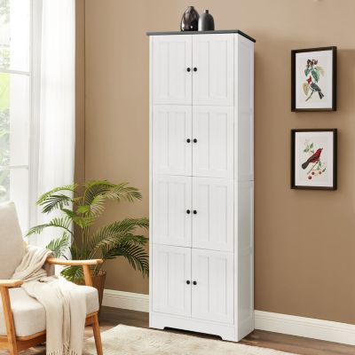 4-Door Tall Storage Cabinet for Various Rooms