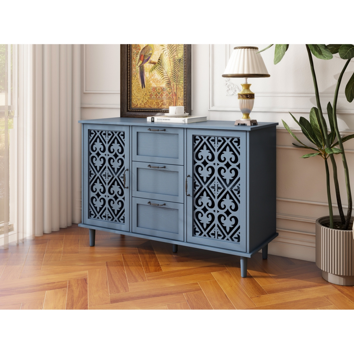 Streamdale Furniture 2 Door 3 Drawer Cabinet, American Furniture, Suitable For Bedroom, Living Room, Study
