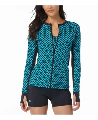 Ava Zip Front Floral Rash Guard