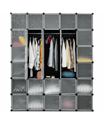 DIY 30 Cube Portable Closet Clothes Wardrobe Cabinet