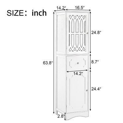 Grey Tall Bathroom Storage Cabinet