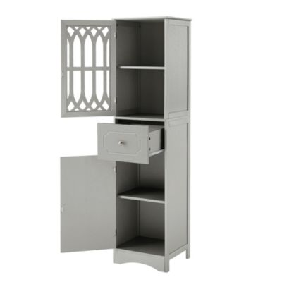Grey Tall Bathroom Storage Cabinet
