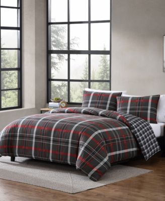 CLOSEOUT! Willow Plaid Microsuede 2 Piece Duvet Cover Set, Twin