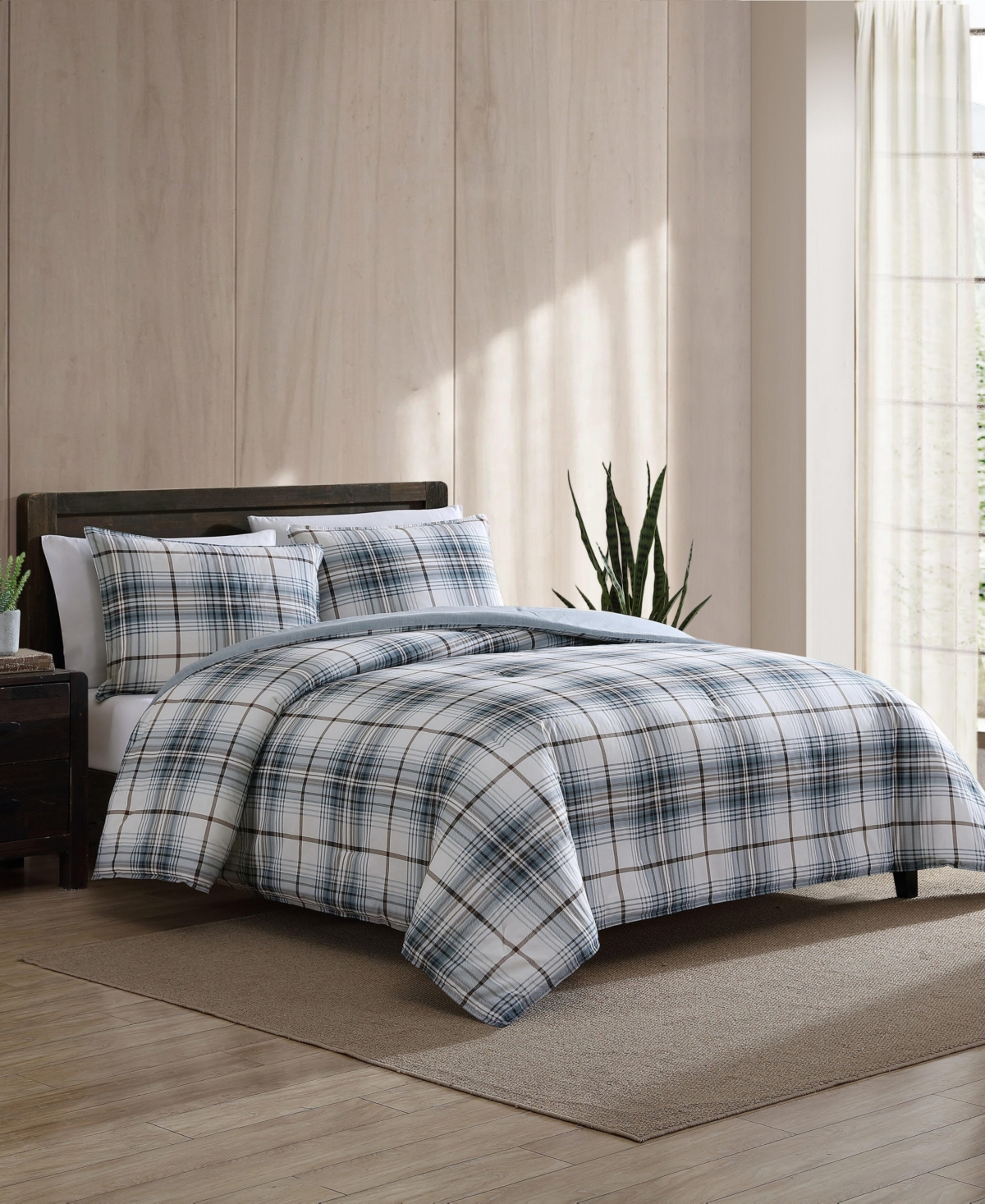 Eddie Bauer Alder Plaid Reversible 3 Piece Comforter Set