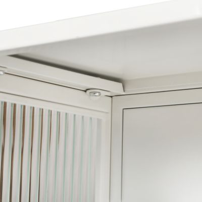 Modern Glass Door Wall Cabinet with Three-tier Storage