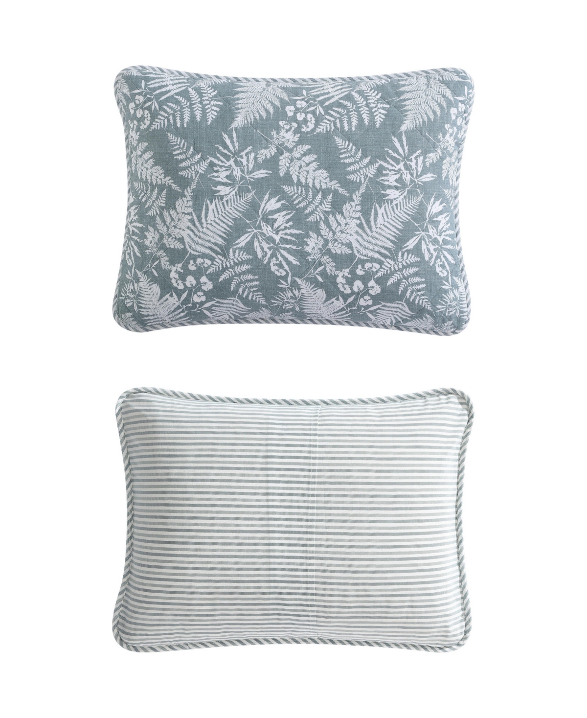Eddie Bauer Closeout!  Fern Garden Reversible 3 Piece Quilt Set, Full/queen In Mist Green
