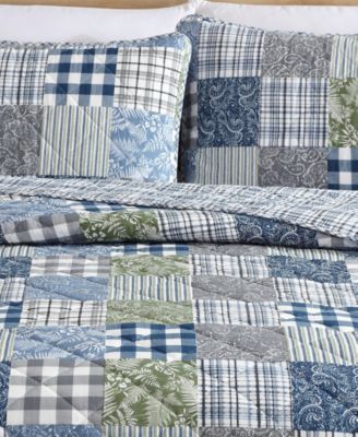Cozy Plaid Patchwork Reversible 2 Piece Quilt Set, Twin