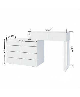 White 10-Drawer Chest of Drawers