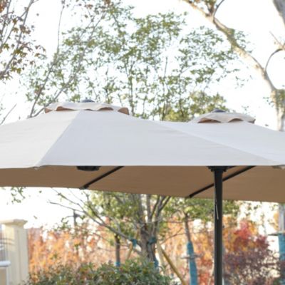 Streamdale Khaki 14.8' Double-Sided Patio Umbrella