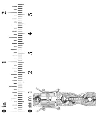 Men's Cubic Zirconia Rope Link Bracelet in Sterling Silver, Created for Macy's