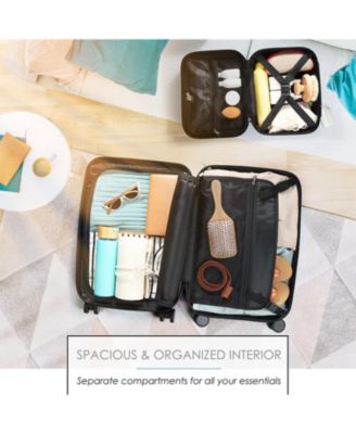 22" Hard Shell Lightweight Carry On Luggage Airline Approved with Smart Organization and Attachable Cosmetic Case