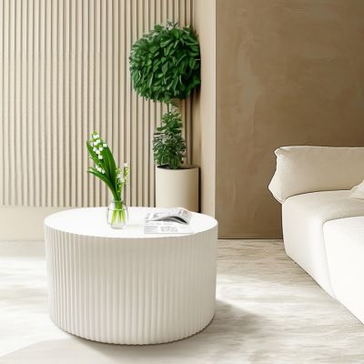 Beige Wave Stripe Nesting Coffee Table Set (2)