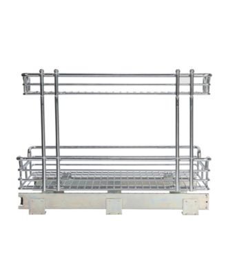 Glidez Multipurpose Chrome-Plated Steel Pull-Out/Slide-Out Storage Organizer for Under Sink or Under Cabinet 2-Tier Design