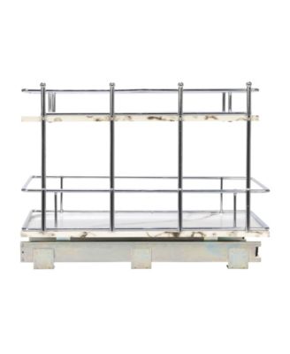 Glidez Chrome-Plated Steel and Faux Marble Pull-Out/Slide-Out Storage Organizer for Under Sink or Cabinet 2-Tier Design