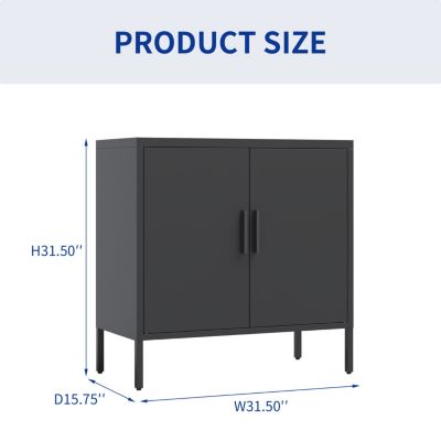 Steel Cabinet with 2 Doors, 2 Shelves, Lockable