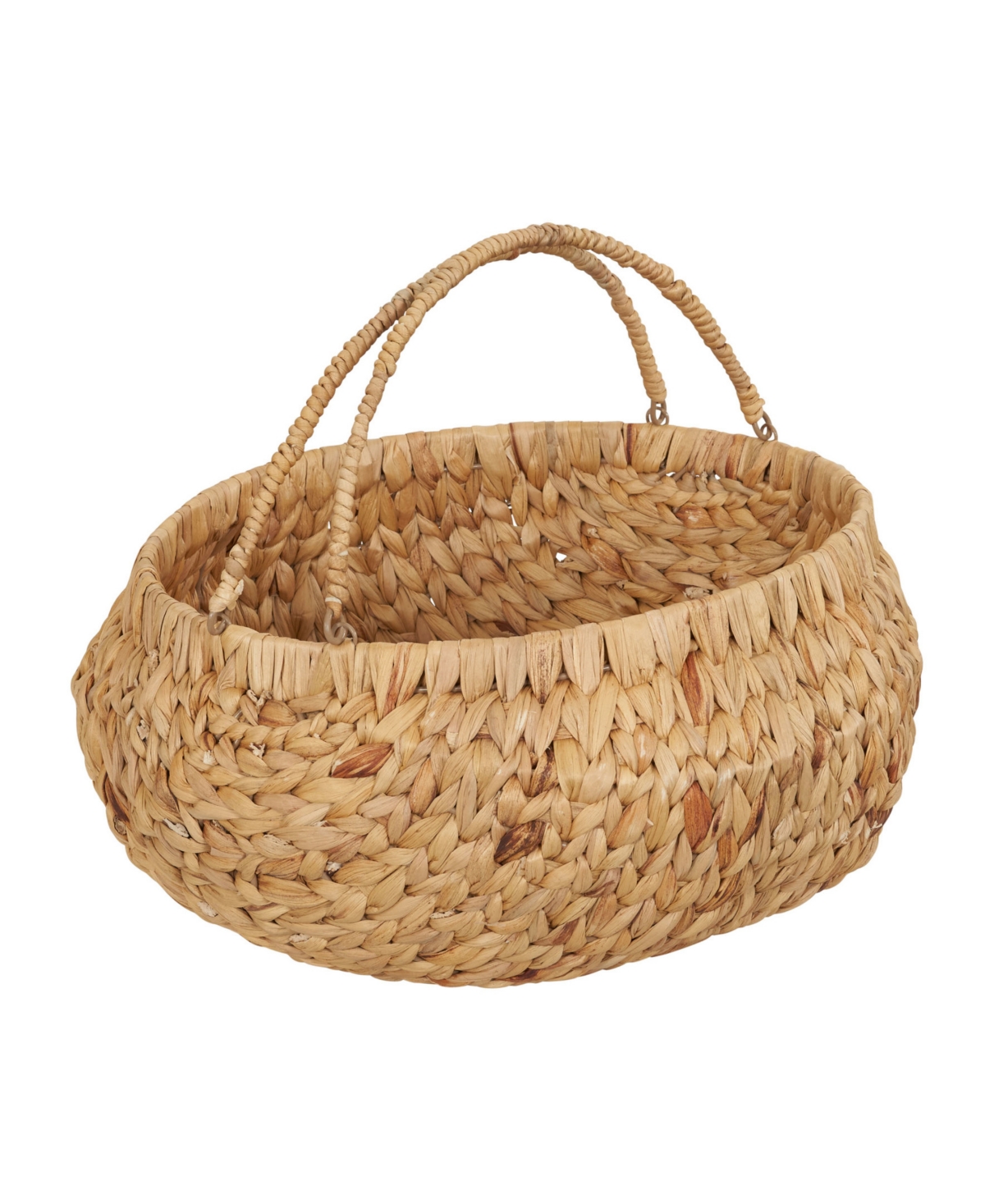 Round Woven Basket with Handles - Natural