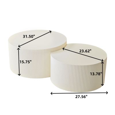 Streamdale Vertical Stripe Nesting Coffee Table Set (2 pcs)