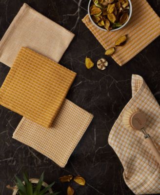 Everyday Kitchen Collection Assorted Dishcloth Set, 12x12", Honey Gold, 5 Count