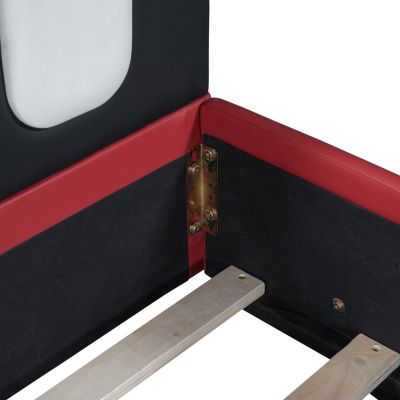 Twin Size Race Car-Shaped Platform Bed With Wheels